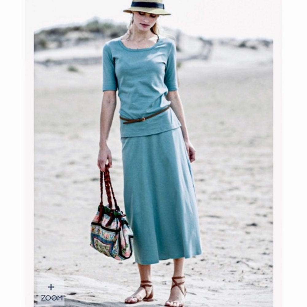Peruvian Connection Pima Cotton A-Line Midi Skirt
